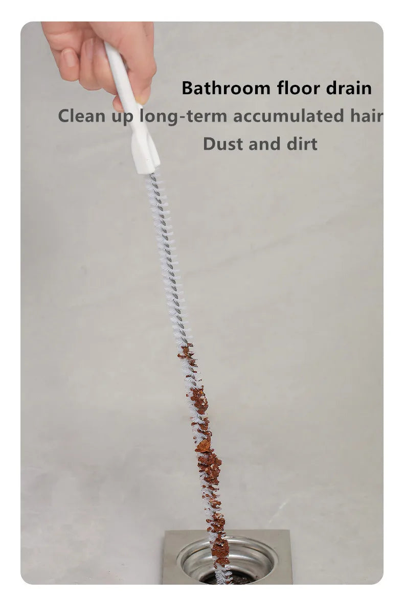 Pipe Dredging Brush Bathroom Hair Sewer Sink Cleaning Brush Drain Cleaner Flexible Cleaner Kitchen Clog Plug Hole Remover Tool