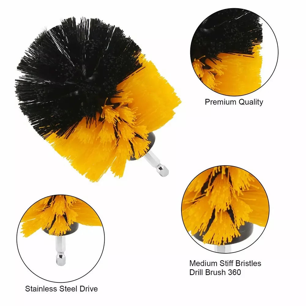 122Pcs Car Detailing Brush Kit Auto Interior Wheel Gap Drill Cleaning Tool Set