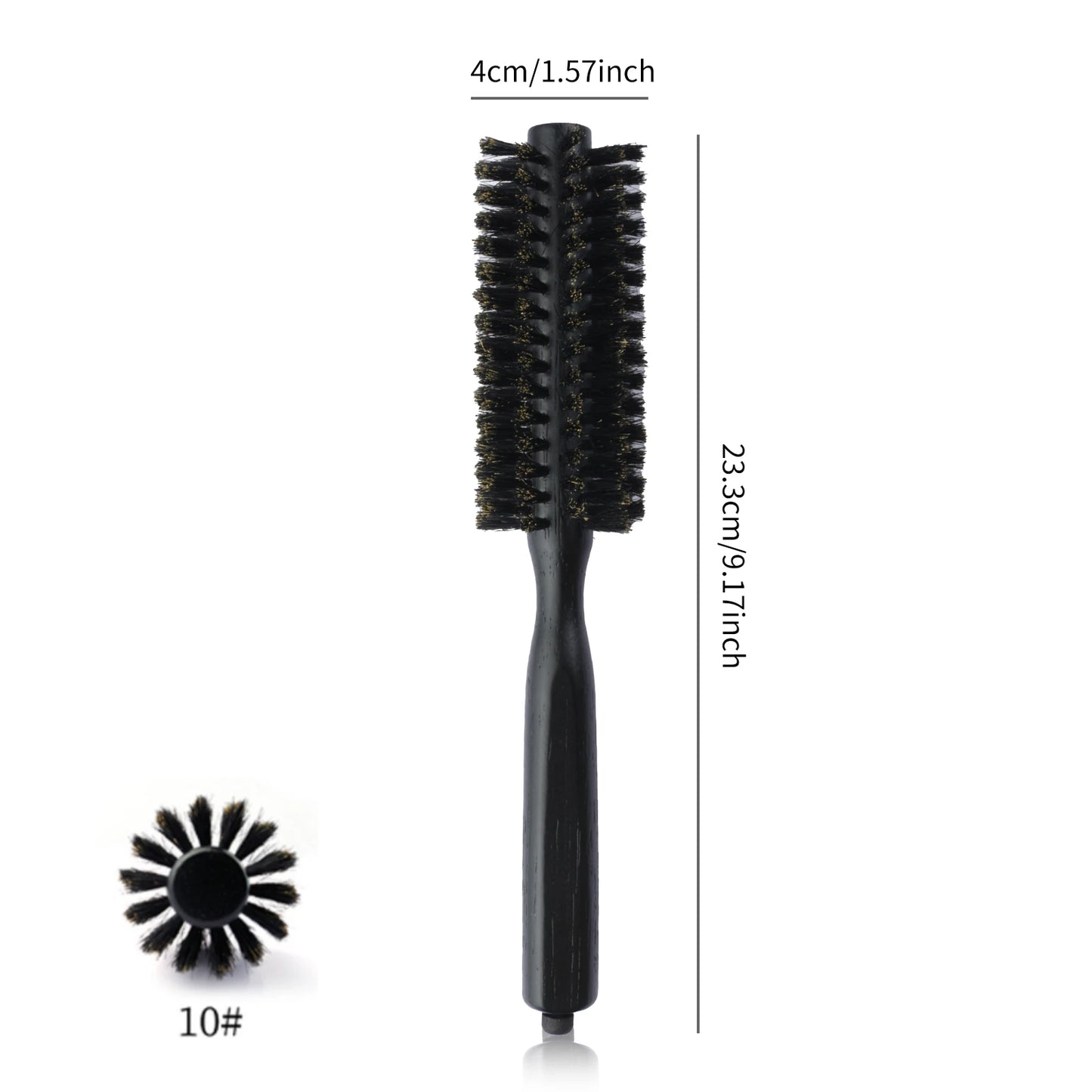 6 Sizes Boar Bristle Round Hair Brush Curly Hair Styling Comb Professional Removable Tail Barber Hairdresser Round Rolling Comb