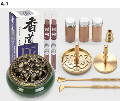 Incense Burner Set Brass Incense Fragrance Making Kit Incense Sealing Mold Incense Holder for Yoga Meditation Home Fragrance