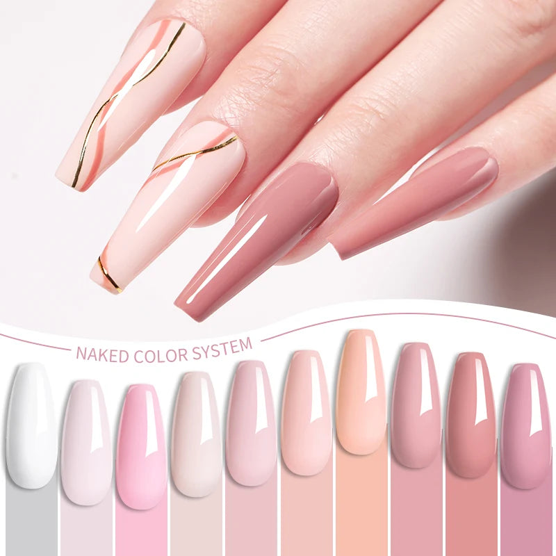 LILYCUTE 6-teiliges Set 7 ml Gel-Nagellack zum Selbermachen, leuchtend pink, semi-permanent, UV-/LED-beständig, Nageldesign-Set