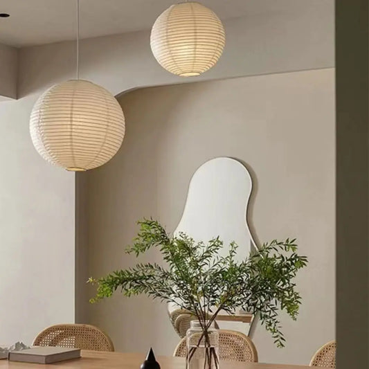 Hanging Paper Lampshade Holiday Supplies Round Modern Pendant Light Lamp Cover Classic Vintage Ceiling Light Cover Loft Bar