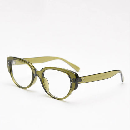 New Fashion Unisex Cat Eye Plain Glasses for Men Women Pc Frame Glasses for Party Eyeglasses Metal Studs Square Frame Eyewear