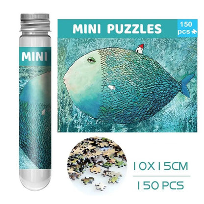 150PCS/Set Oil Painting Jigsaw Puzzles Mini Test Tube Oil Painting Jigsaw Gifts Family Educational Toys Adult Children