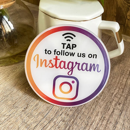 3.93"X3.93" Instagram Facebook Google Tripadvisor Trustpilot Review NFC Tap Card Sign Self-Adhesive Epoxy Plate Sticky