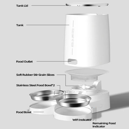 ROJECO WiFi Smart Pet Feeder — Automatic Cat & Dog Food Dispenser with App Control