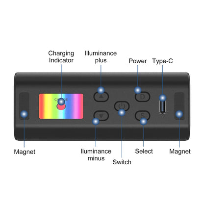 Minifocus Mini RGB Tube Light Handheld led Photography Stick Video Wand Fill Lamp Magnetic 2500-9000K for Vlog Youtube TikTok