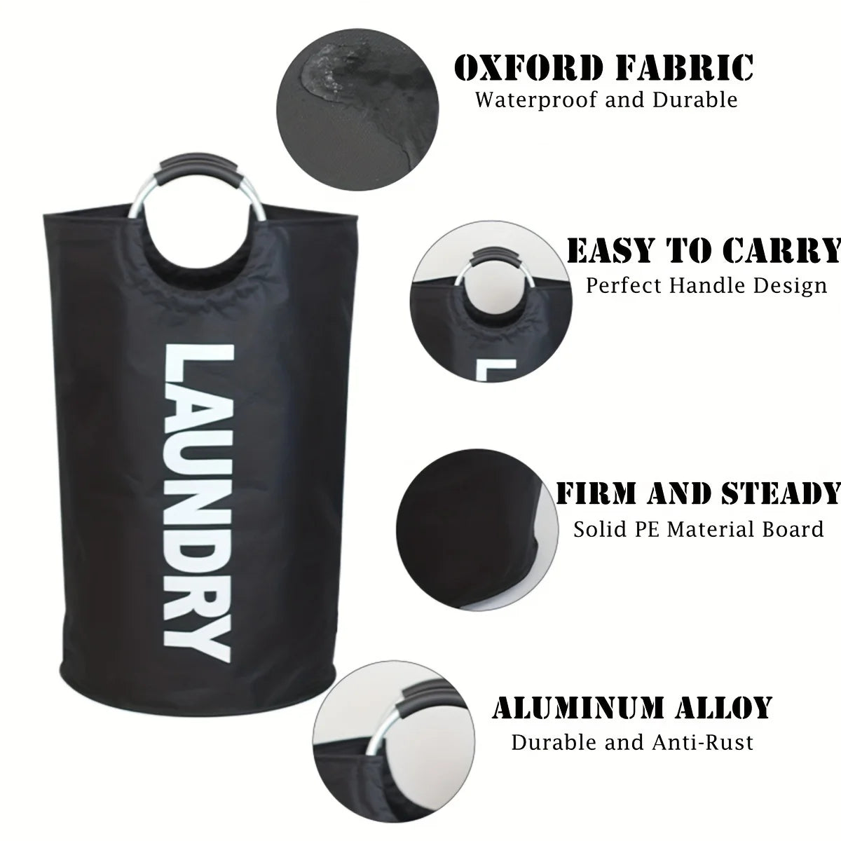 Large Laundry Hamper 115L Collapsible Laundry Bag with Comfortable Handle Folding Laundry Basket Dirty Clothes Storage Bin