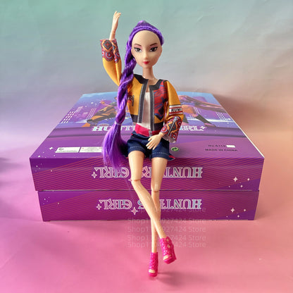 2025 NEW Kpop Demon Hunters Action Figure Vinyl Doll Toy Kawaii Huntrix Anime Figures Rumi Mira Zoey For Children Christmas Gift