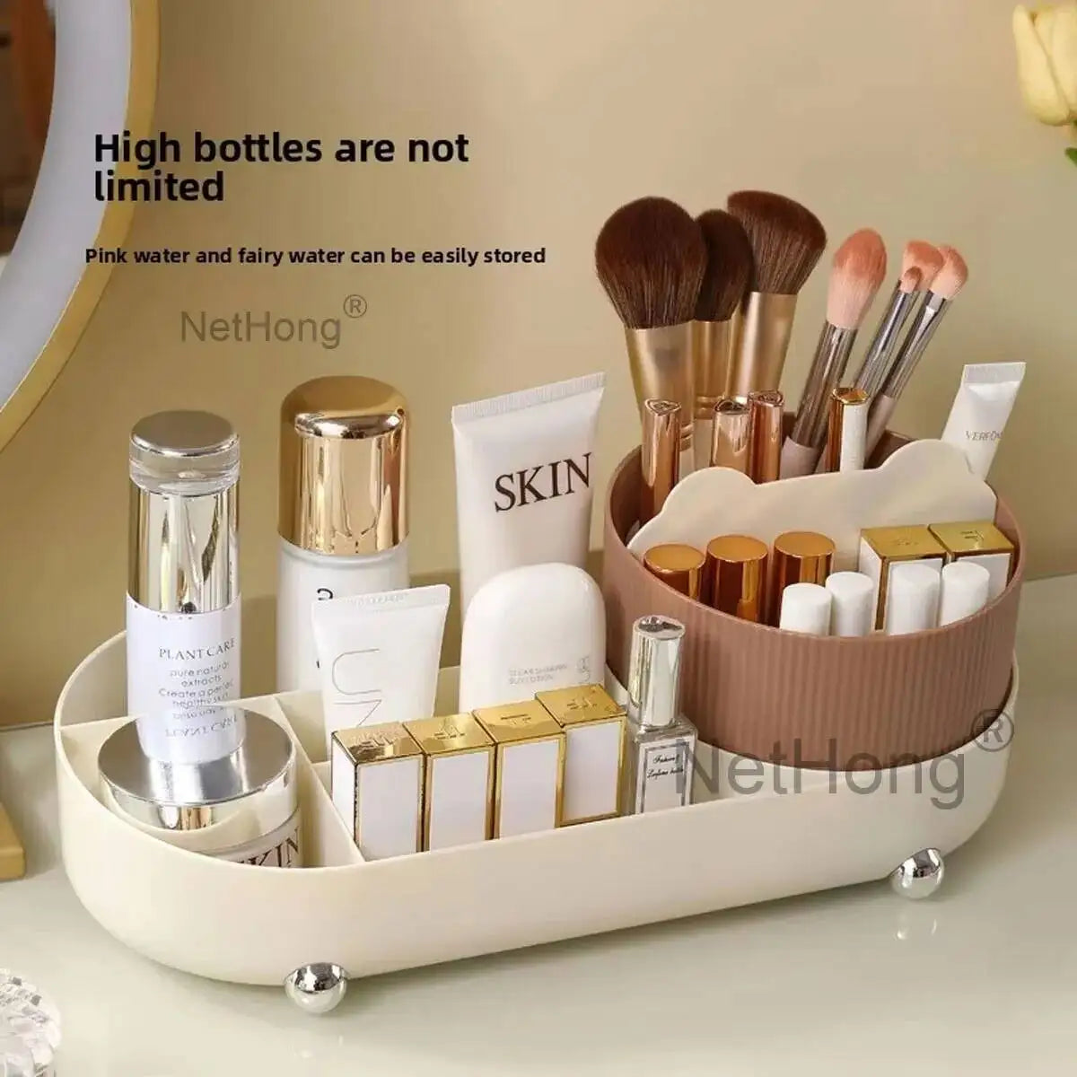 360° Rotating Pen Holder Desk Tidy Organizer Pencil Pot Makeup Brush Storage Box