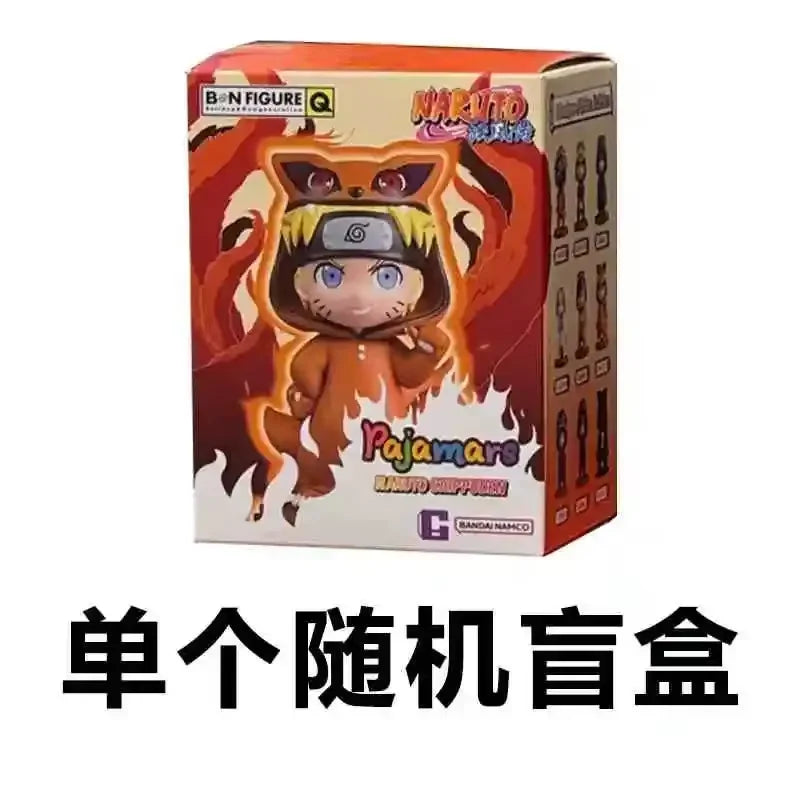 Naruto Bnfigureq Pajamars Series Blind Box Action Figures Model Sasuke Kakashi Costume Design Decoration Gift Toy