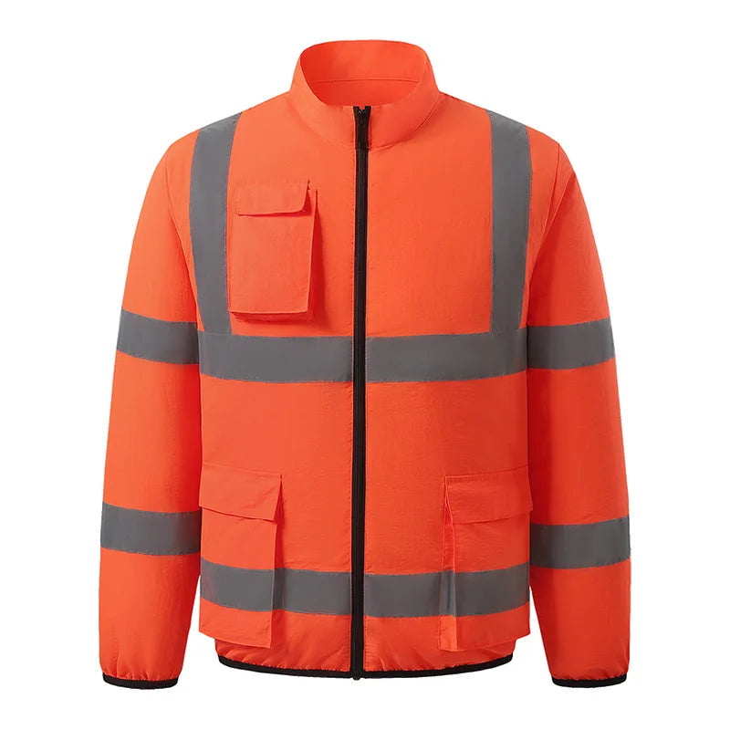 Summer Cooling Workwear With Reflective Strips Long Sleeve Fan Powered Air Conditioner Uniform Outdoor Work Cooling Clothes