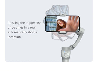TOKQI M01 3-Axis Anti-Shake Handheld Gimbal Phone Stabilizer Foldable Holder Selfie Tripod with Fill Light for iPhone Smartphone