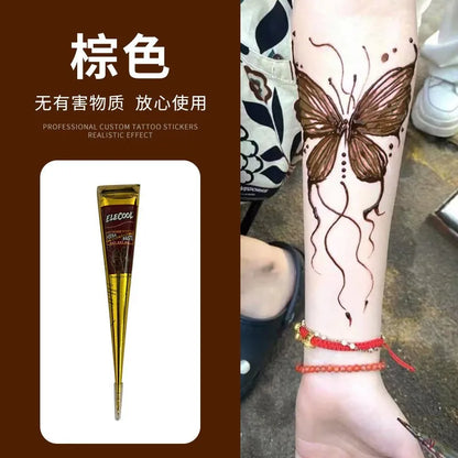25g Indian Henna Dark Red Tattoo Paste Temporary Henna Cones For Tattoo Body Art Sticker Special Body Art Paint Henna