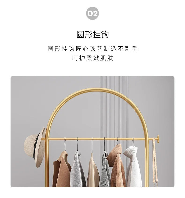 Hanger Floor Bedroom and Household Clothes Rack Simple Indoor Hanging Clothes Rack Multi-Functional Living Room Simple Coat Rack