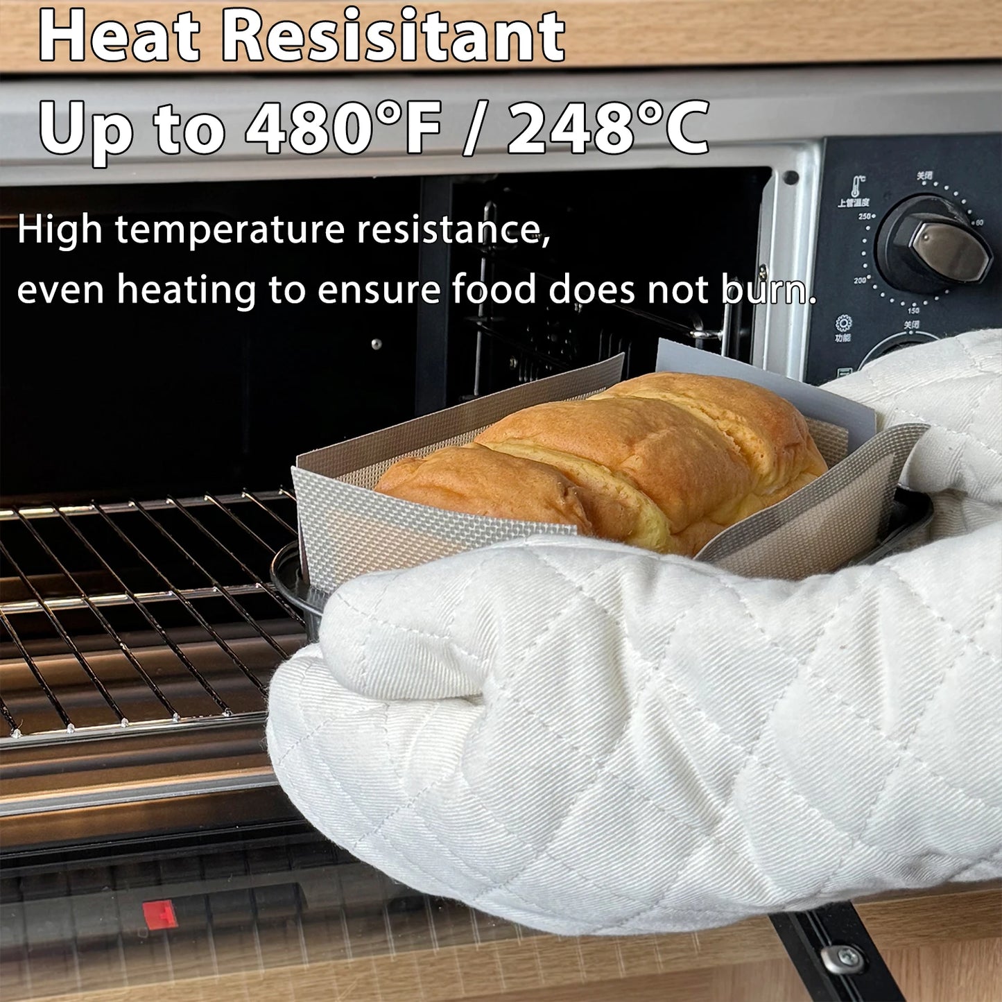 Silicone Bread Loaf Pan Liners, Reusable Nonstick Bread Pan Baking Mat for  9.5 x 5 Inch or 1.5LB Bread Pans, Heat Resistant