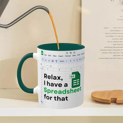 Excel Pattern Coffee Mug Creative Ceramic Tea Coffee Cup Portable Water Mug Juice Milk Cup Office Home Funny Gift New