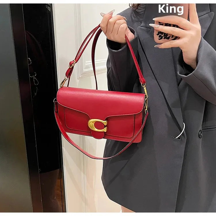 New Women's High-End Pure Color Simple Square Bag Multi-Layer Commuting Single Shoulder Bag Neutral Minimalist Style