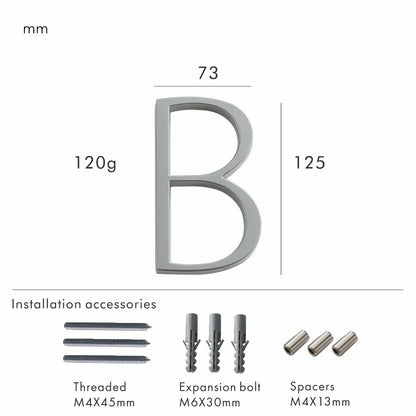 Nurlin 5 inchs 125mm Luxury Address Big House Numbers Modern Gold Black Silver Floating Signage Outdoor Digits Mailbox Sign
