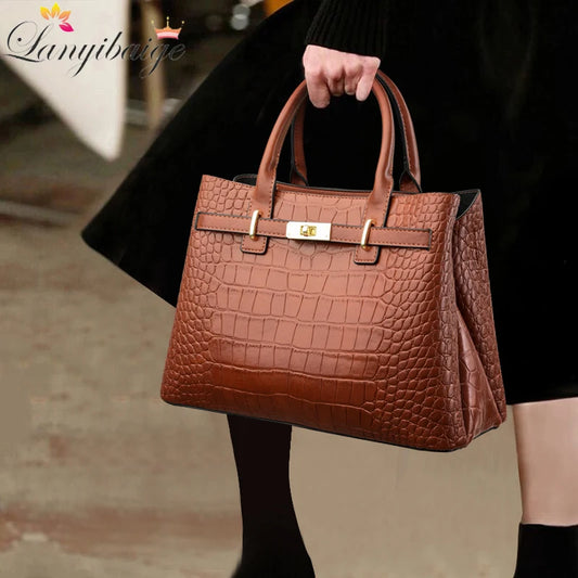 Famous Brand Ladies HandBags High Quality Crocodile Stripe Three Main Bags Designer Crossbody Shoulder Bag For Womens Tote Bag