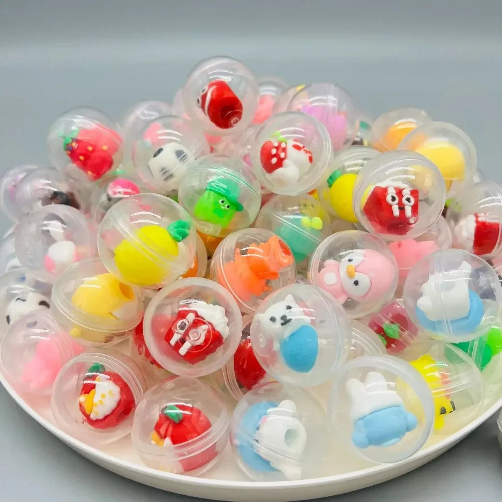 30/50 Pcs 32mm Transparent Eggshell Mixed Toy Kids Birthday Party Favor Pinata Gift Bag Filler Carnival Christmas Gift Reward