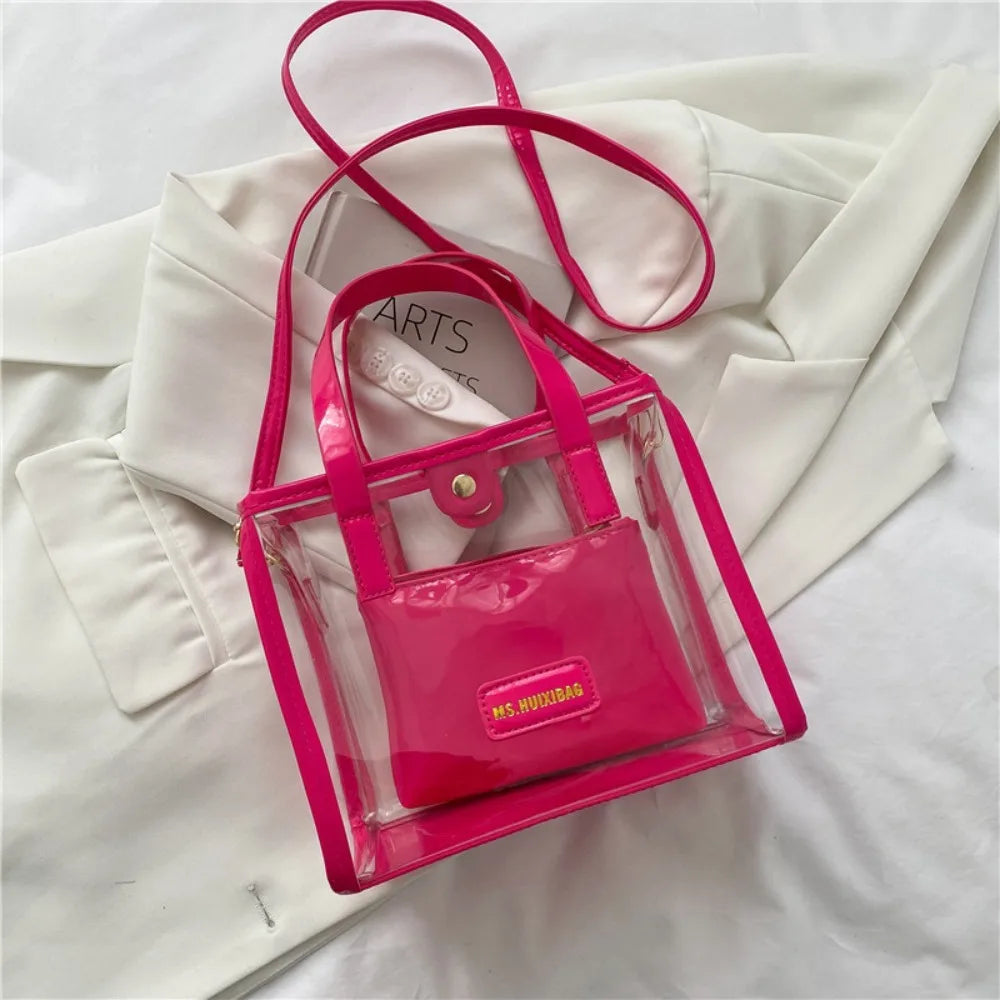 Crossbody Shoulder Bags with Removable Strap Stadium Approved Bags Women Transparent Clear Purse