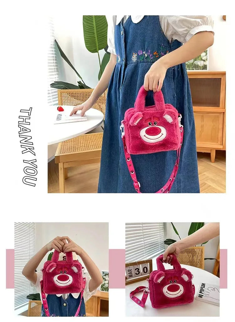 Hello Kitty Sanrio Plush Bag Kuromi Melody Cartoon Anime Portable Handbag Crossbody Cosmetic Kawaii Storage Bag Women Girls Gift