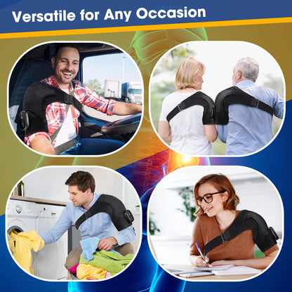 Heated Shoulder Massager Machine Eletric Vibration Heating Shoulder Massage Heater Belt Arm Hand Muscle Relaxation Pad Warmer