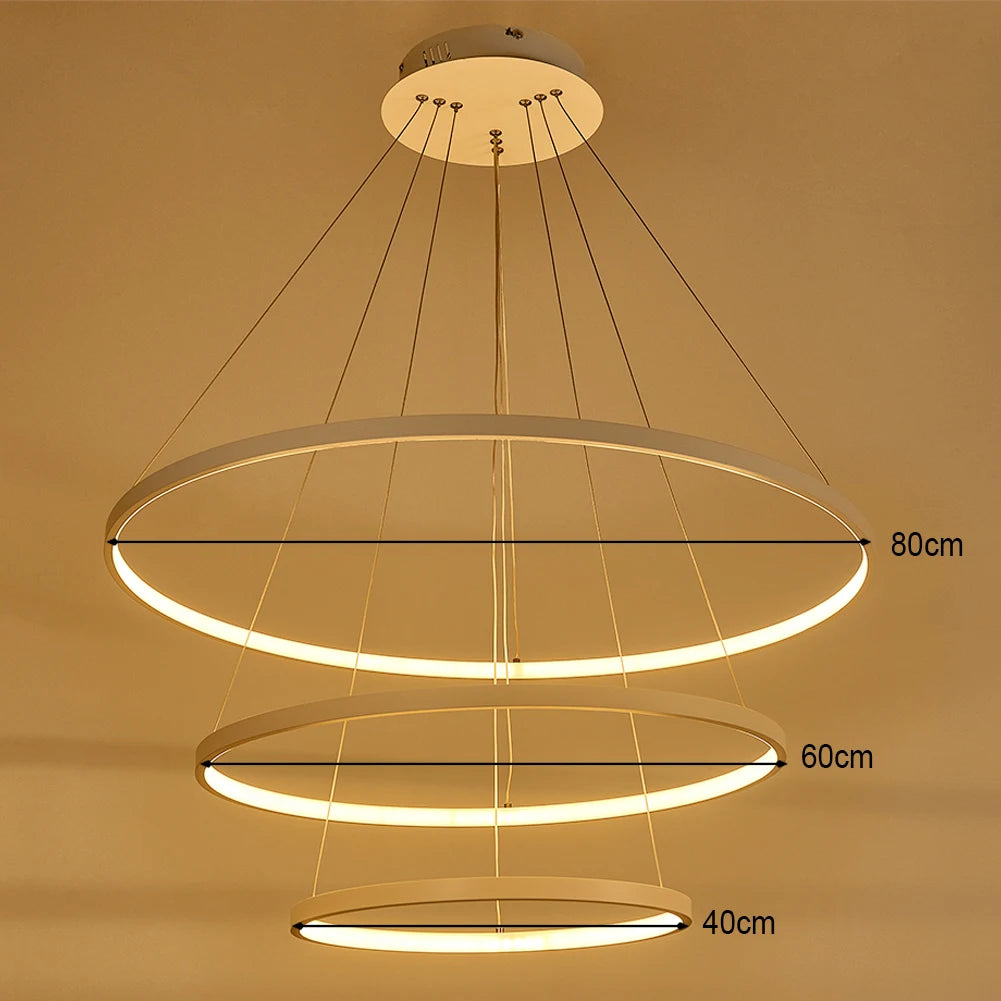 KOMORE Modern Tiered LED Ceiling Hanging Pendant Light Ceiling Lighting for Kitchen Dinning Table Hallway Entryway