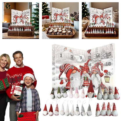 24-day Countdown Calendar Dwarf Dolls Ornaments for Centerpiece Desktop Mantel Christmas Tree 2025 Gnome Advent Calendar