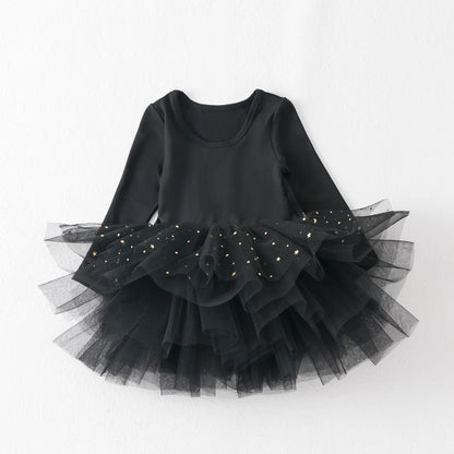 Baby Girl Princess Tutu Dress Sleeveless Infant Toddler Puffy Ballet Dress Black Pink White Party Dance Baby Clothes 1-8Y