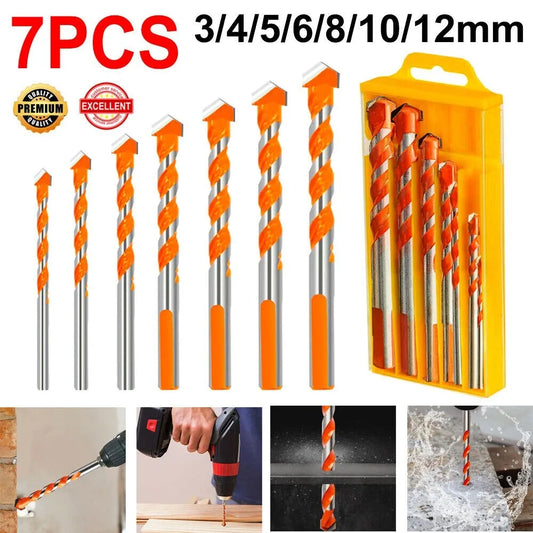 7X Masonry Bit Set Extra Tough Carbide Drill Bits For Stone Concrete Brick