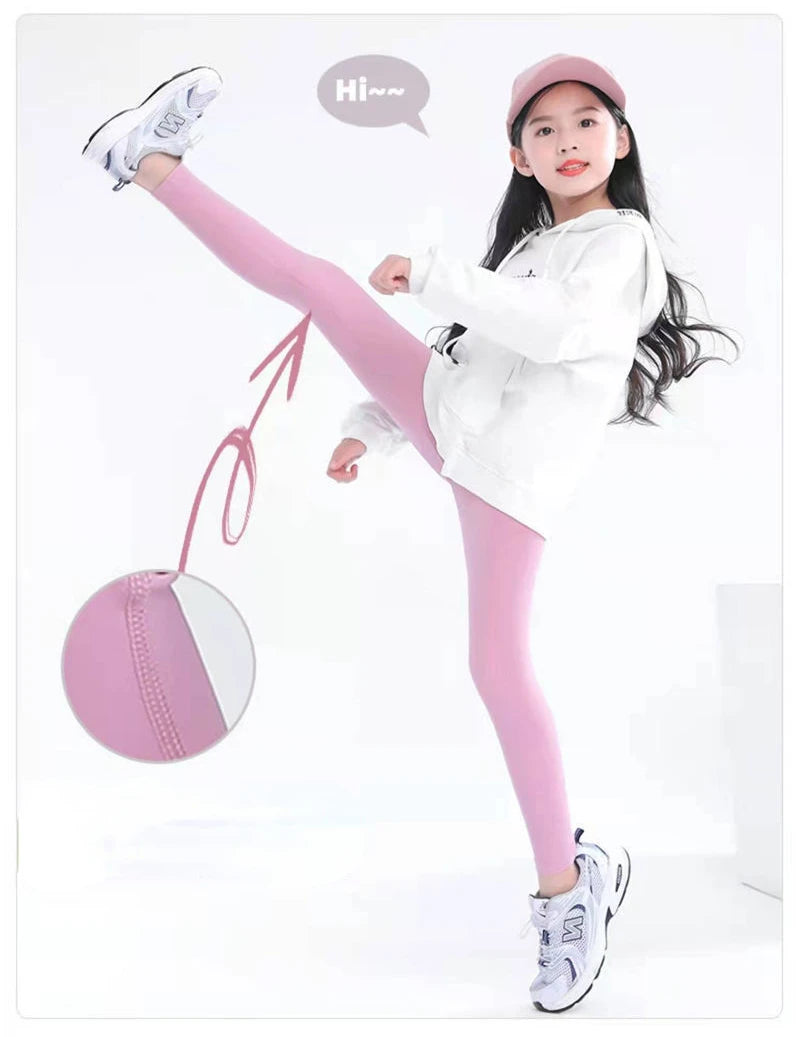 Girls Autumn Leggings - Solid Color Kids Tights & Sweatpants (2-6Y)