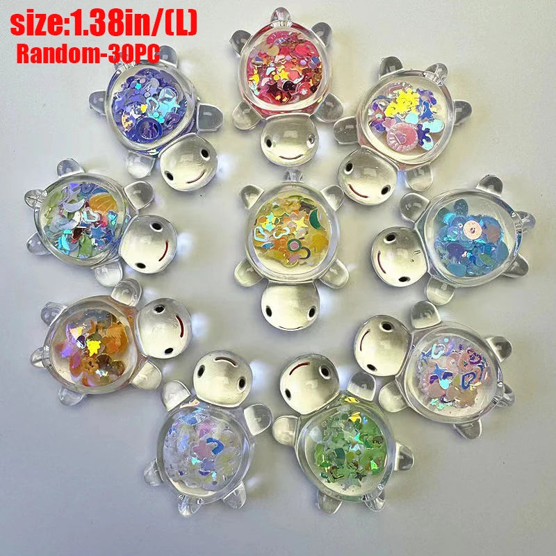 Luminous Glow-in-the-Dark Mini Turtle Party Favors - 10-50 Pack Cute Transparent Turtle Decorations for Kids Birthday Parties & Events