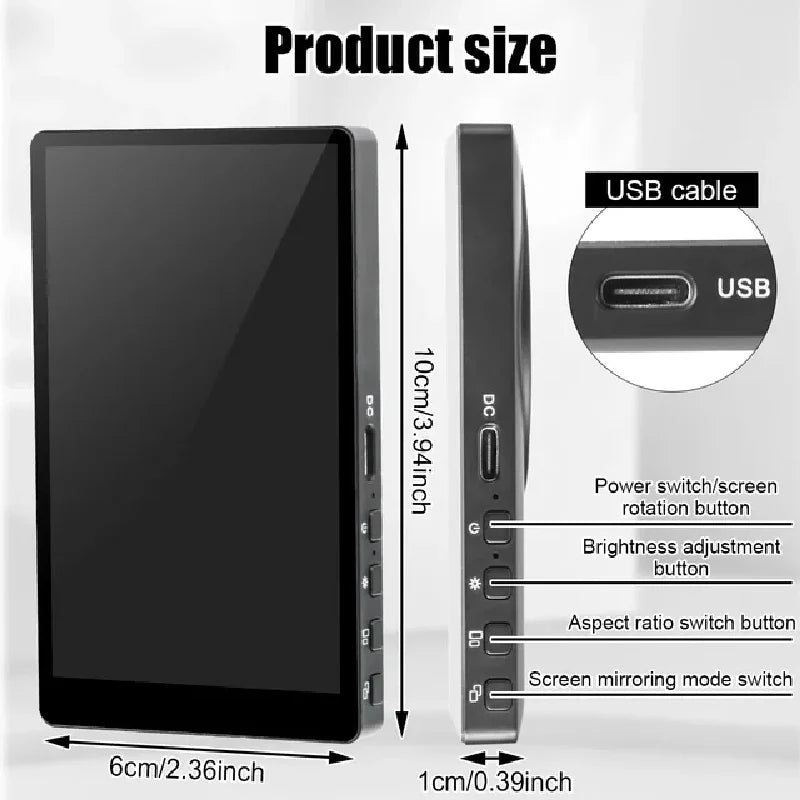 Phone Selfie Monitor Screen Wireless Magnetic Mount Vlog Phone Rear Camera Selfie WiFi Bluetooth Connection for Selfie Live
