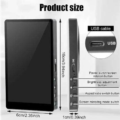 Phone Selfie Monitor Screen Wireless Magnetic Mount Vlog Phone Rear Camera Selfie WiFi Bluetooth Connection for Selfie Live