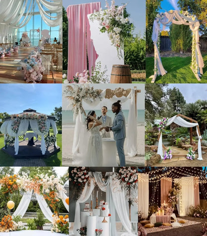 70X500cm Rust Chiffon Wedding Arch Draping Fabric Terracotta Solid Drapery Ceremony Reception Backdrop Curtain Party Swag Decor