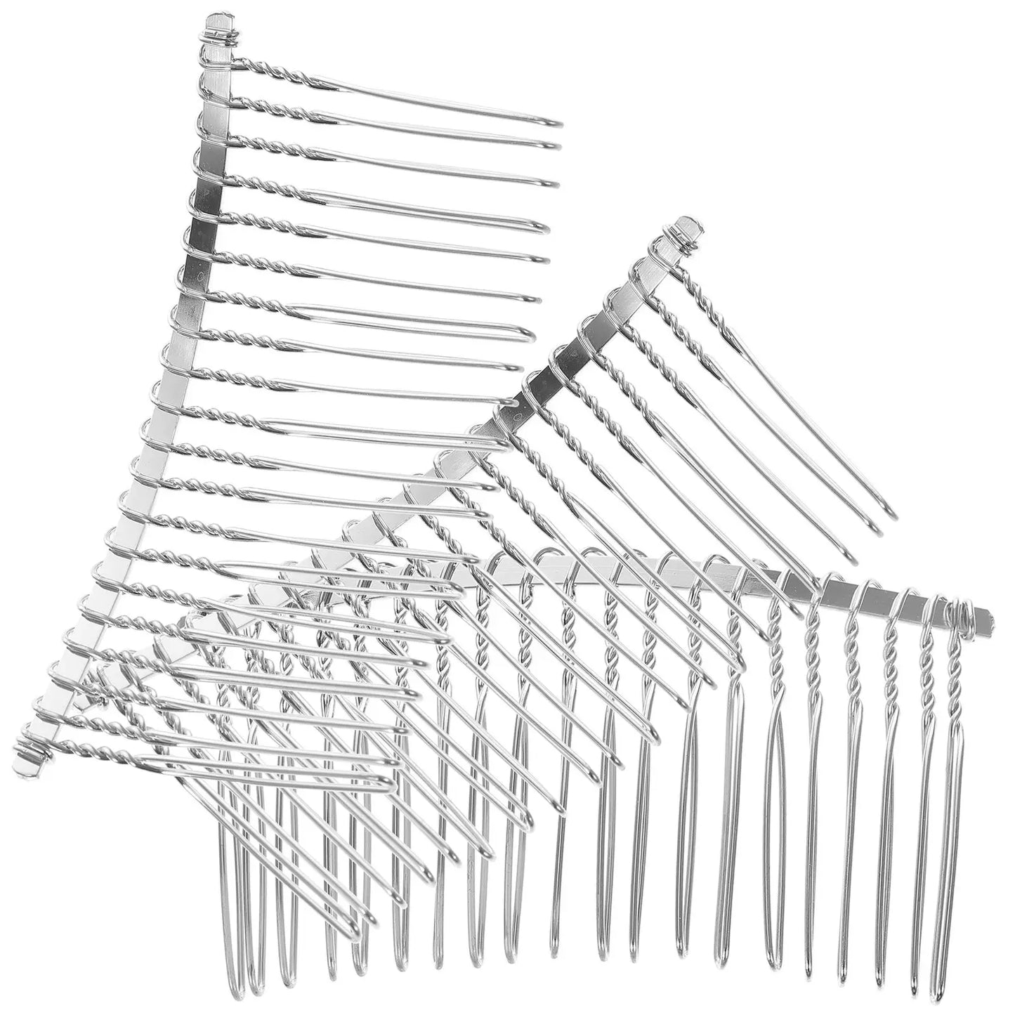 3 Pcs Iron Hair Comb 7 8cm Silver Metal Wire 20 Teeth Bridal Veil Comb Wedding Headdress Craft Hairpiece DIY Accessory For Pins