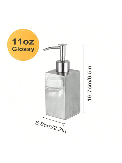 Leeseph Stainless Steel Soap Dispenser, Refillable Pump Bottles Liquid Soap Dispenser, for Kitchen Sink, Countertop, Bathroom