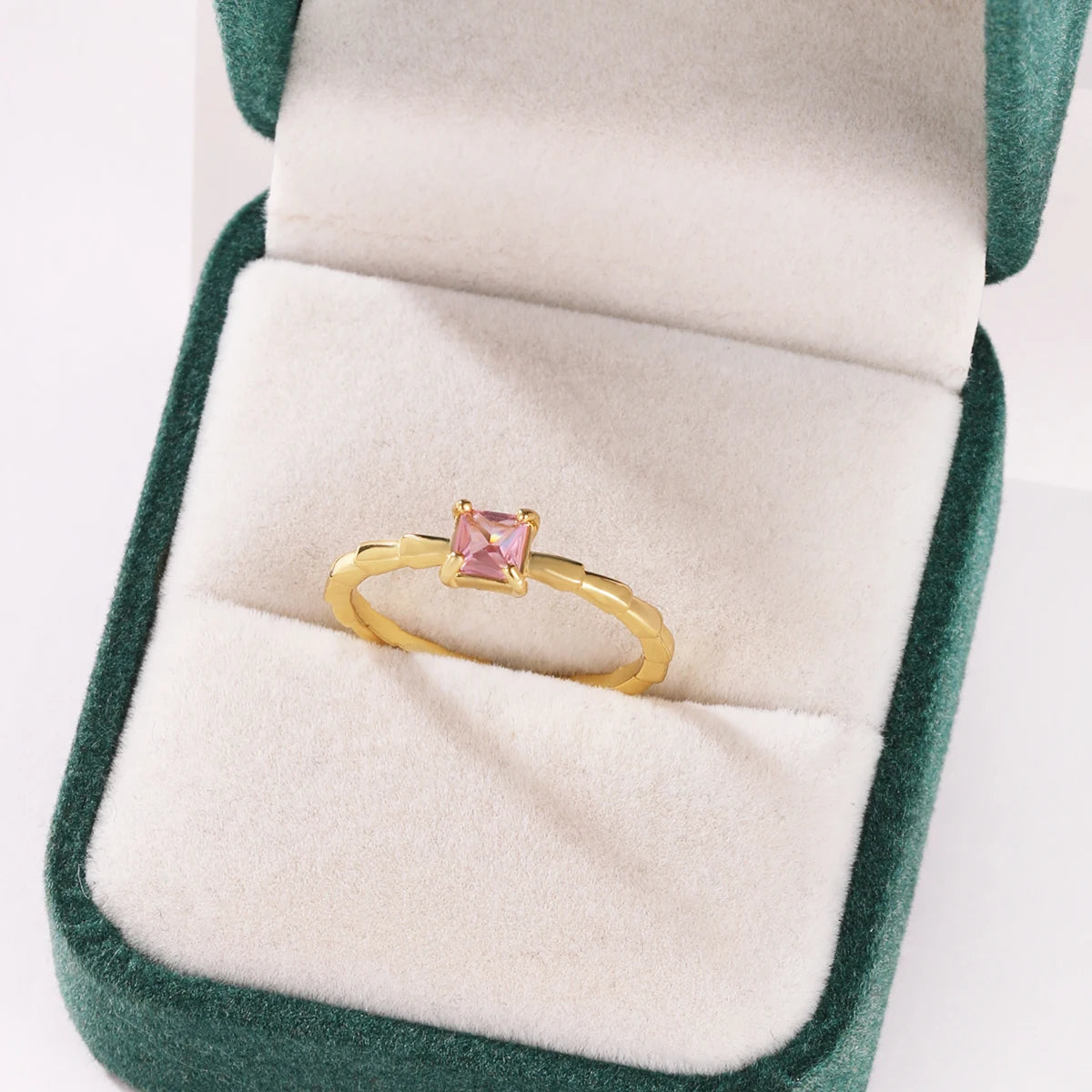 Pink Zircon Bow Heart Rings For Women Gold Plated 18K Plated Adjustable Heart Ring 2026 Trend Wedding Aesthetic Jewelry Gift