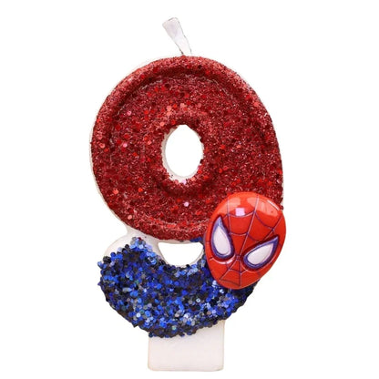 Superhero SpiderMan Fun Figure Candle Cute Cartoon Pattern 0-9 Party Birthday Candle Cake Decoration Children Party Gift