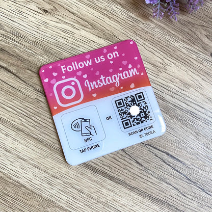 10X10cm QR Code and NFC Tap  Sticky  Instagram Facebook Tripadvisor Trustpilot ReviewGoogle Review Plaque