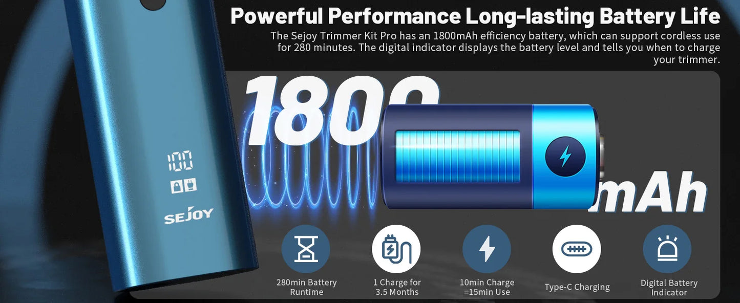 Sejoy Beard Trimmer for Men Cordless Nose Hair Trimmer Waterproof Hair Clippers and Trimmers Set Electric Razor