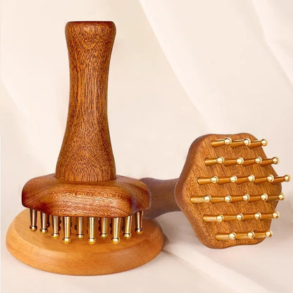 Portable Brass Gua Sha Massage Tool Head Neck Leg Body Meridian Massager Lymphatic Muscle Relief Pain Deep Tissue Massage