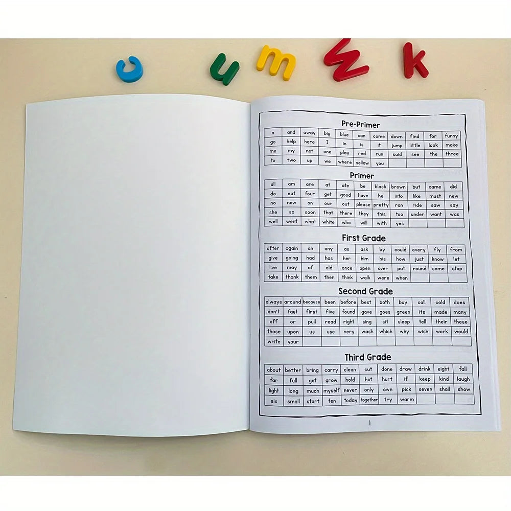 220 Sight Words Learning Workbook with Answer Key Educational Handwriting Sight Words Search Games for Age 3+ School Supplies