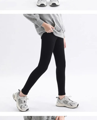 Girls Pure Cotton Long Pants - Slim Fit Thermal Underwear for Kids | Spring Autumn Base Layer