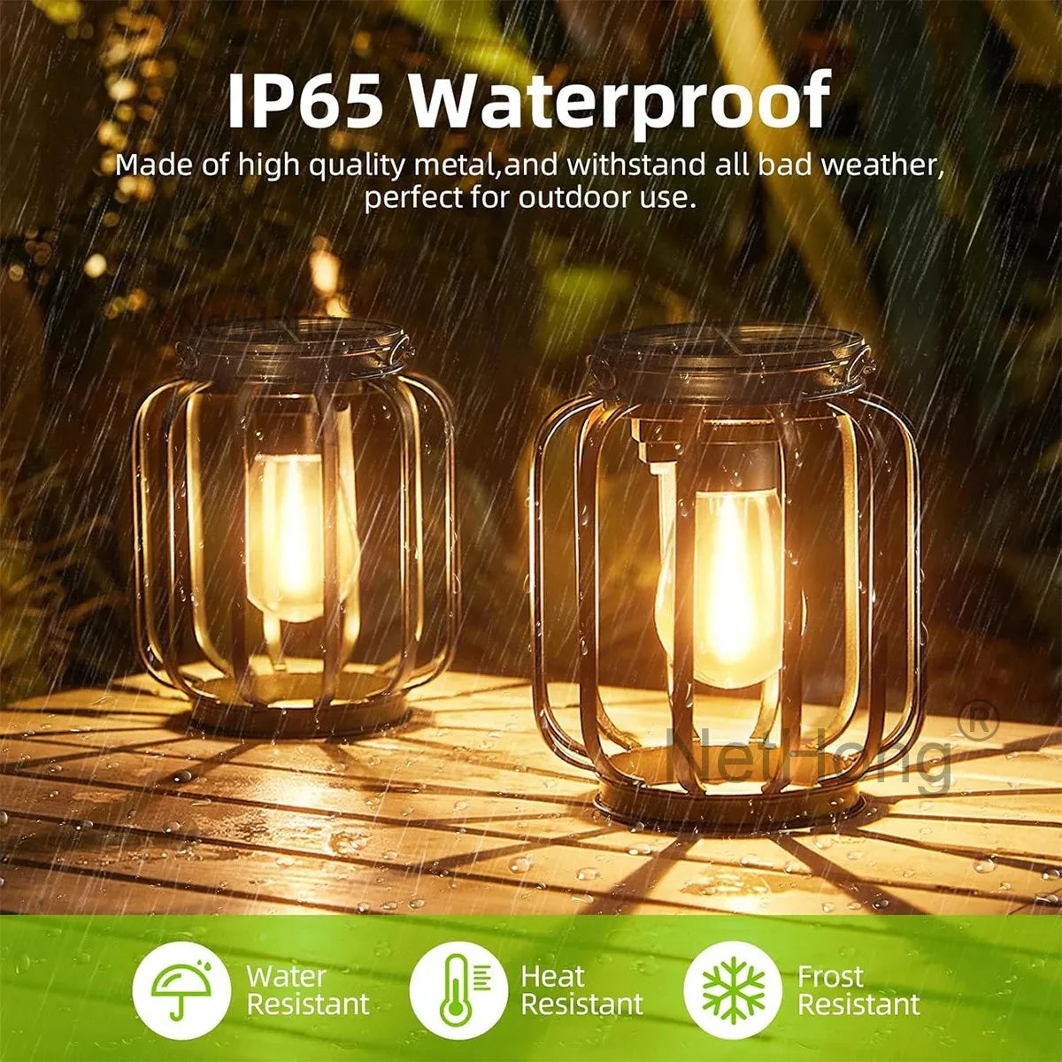 Solar Powered LED Hanging Lanterns Lights Waterproof Outdoor Lawn Lamps~Gardens