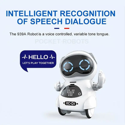 Pocket Emo Robot Talking Interactive Dialogue Voice Recognition Record Singing Dancing Telling Story Mini Robot Toy