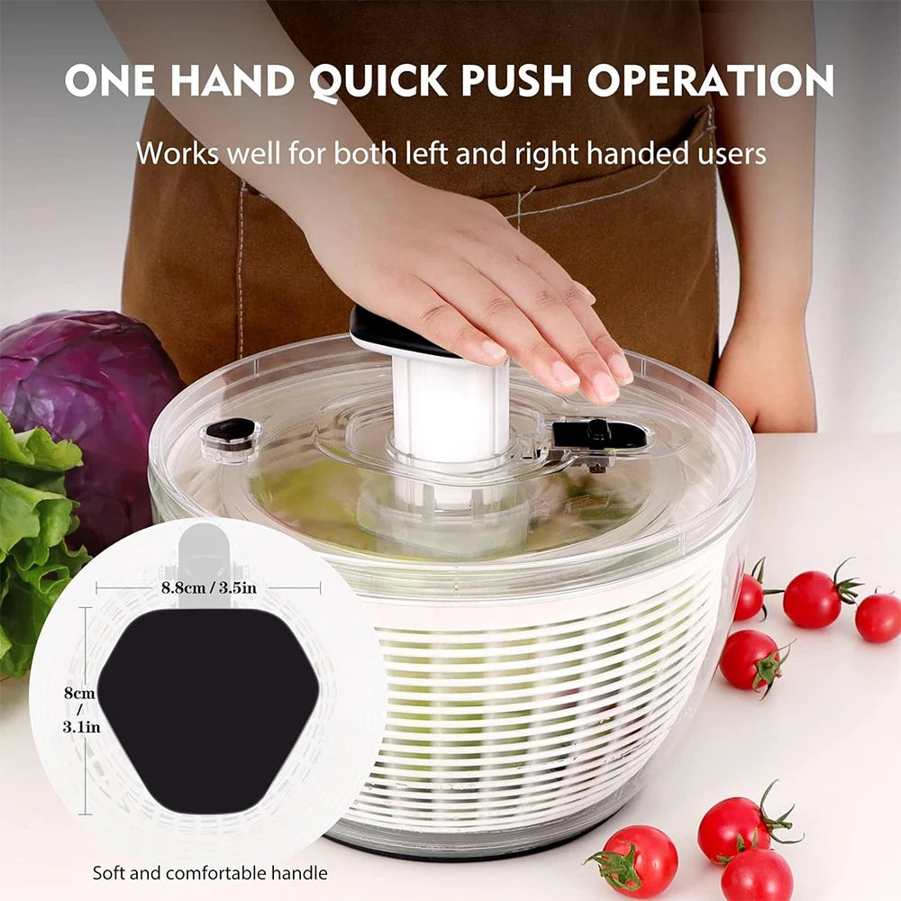 LMETJMA 6,3 QT Salatschleuder, große Salatschleuder, Einhand-Smoothie, Easy-Press-Funktion, große Gemüseschleuder, Salatmixer, Waschmaschine JT251