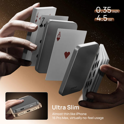 HINOVO Tragbares Ladegerät 5000mAh Magnetische Powerbank für iPhone 16 15 14 13 12 Akkupack 0,35" PD 20W 15W Kabelloses Laden